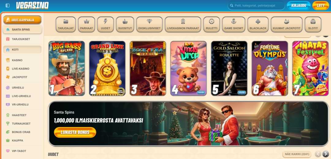Vegasino virallinen sivusto