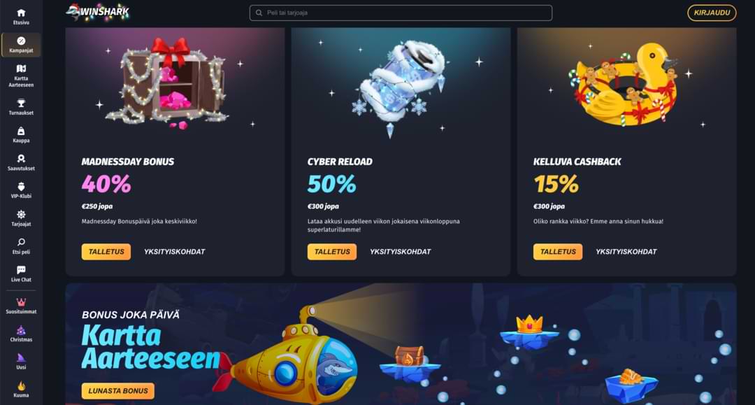 WinShark Casino bonukset