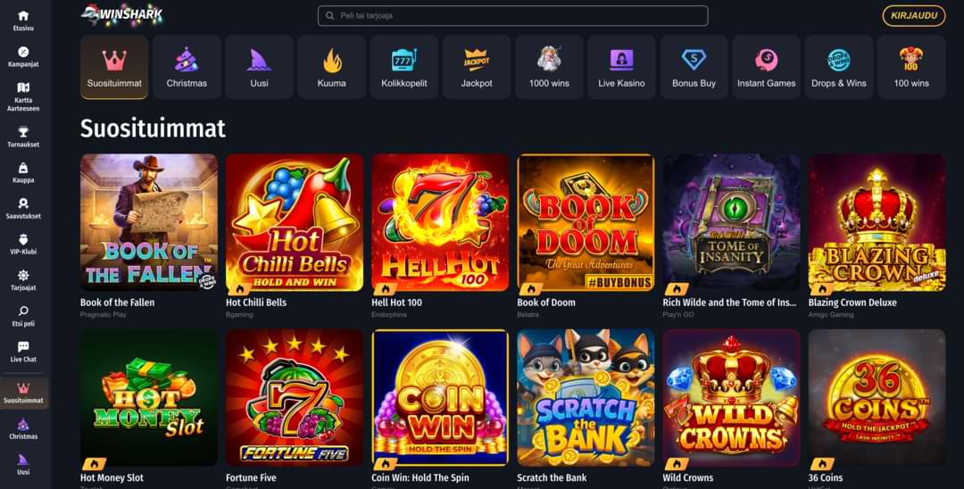 WinShark Casino pelit